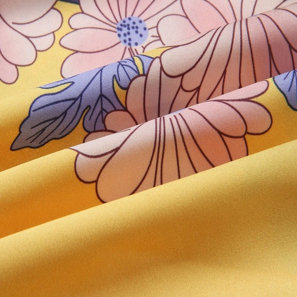 Yellow floral jumpsuit romper - Picture 8 of 8